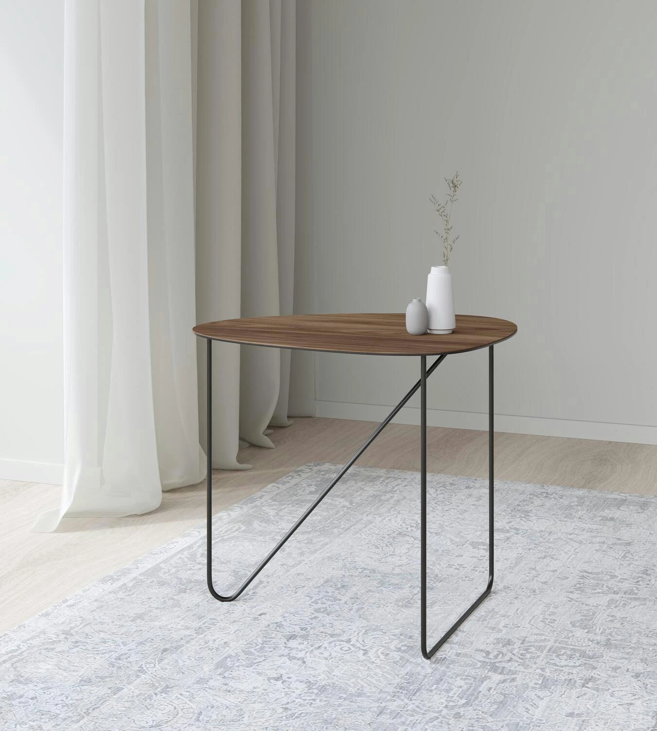 LIND DNA Curve Tisch, Walnut 44x50x45 Cm, Walnussholz / Schwarz 3 LIND DNA Curve Tisch, Walnut 44x50x45 Cm, Walnussholz / Schwarz – Bild 3