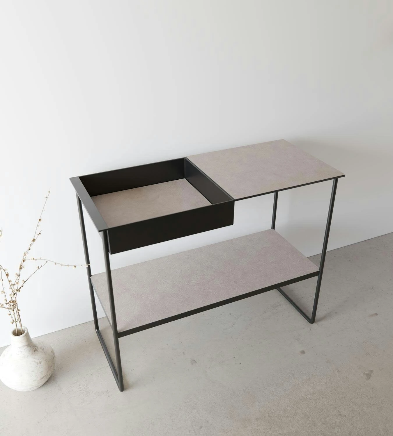 LIND DNA Konsolentisch Aufbewahrung 2 Regalböden, Bull Warm Grey 4 LIND DNA Konsolentisch Aufbewahrung 2 Regalböden, Bull Warm Grey – Bild 4