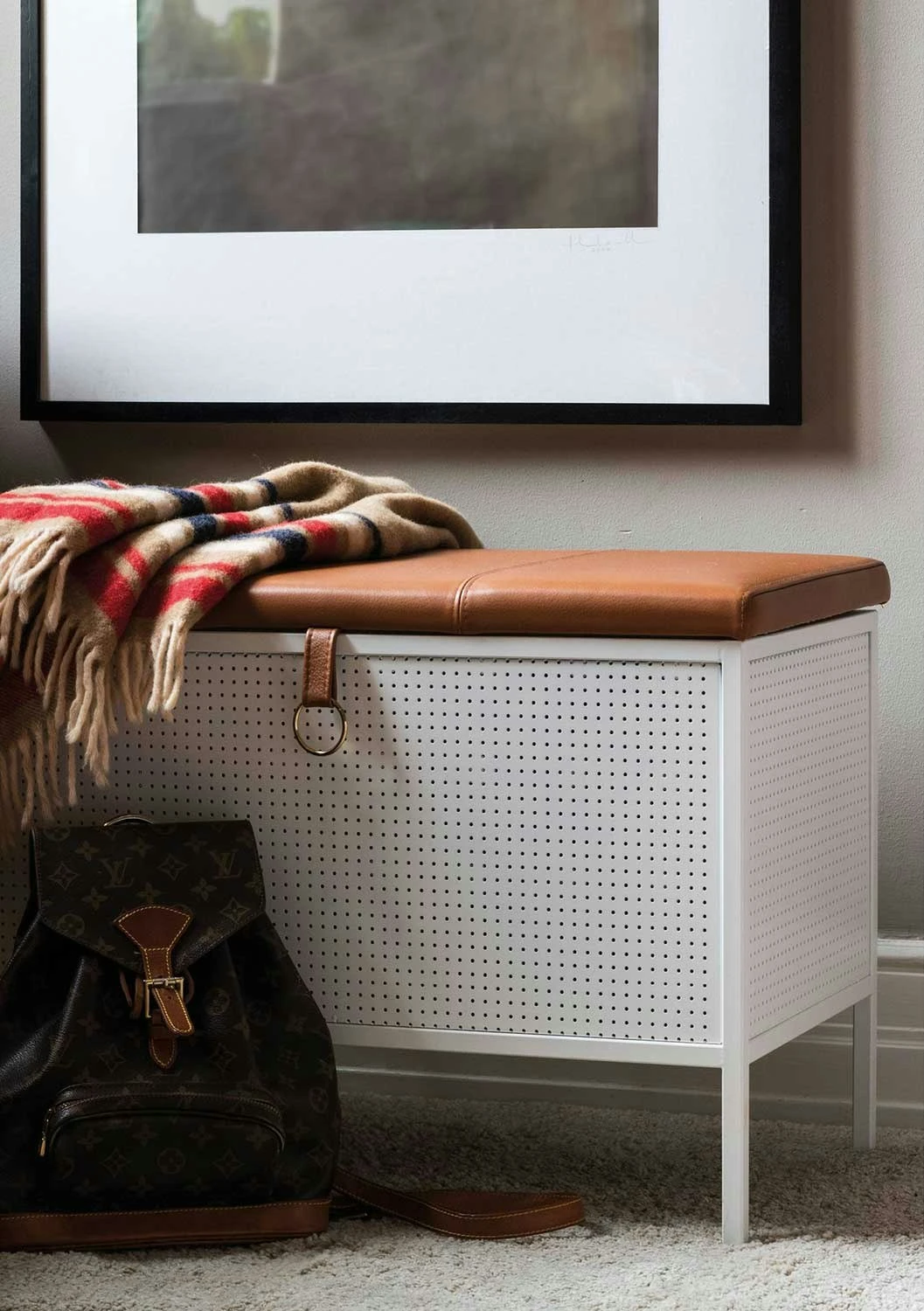 Maze Frank Aufbewahrungsbank, Weiß/Cognac 5 Maze Frank Aufbewahrungsbank, Weiß/Cognac – Bild 5