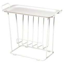 Maze Minnie Mae Tisch Mit Zeitschriftenständer, Weiß