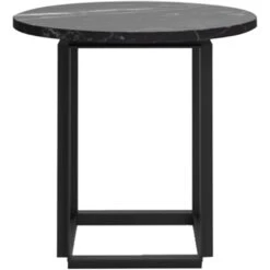 New Works Florence Beistelltisch 50 Cm, Schwarzer Marmor / Schwarz