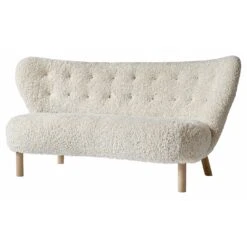 &Tradition Little Petra Sofa Vb2, Weiß Geölte Eiche / Schafleder Moonlight